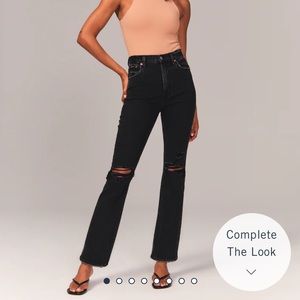 A&F High Rise Ankle Straight Jean